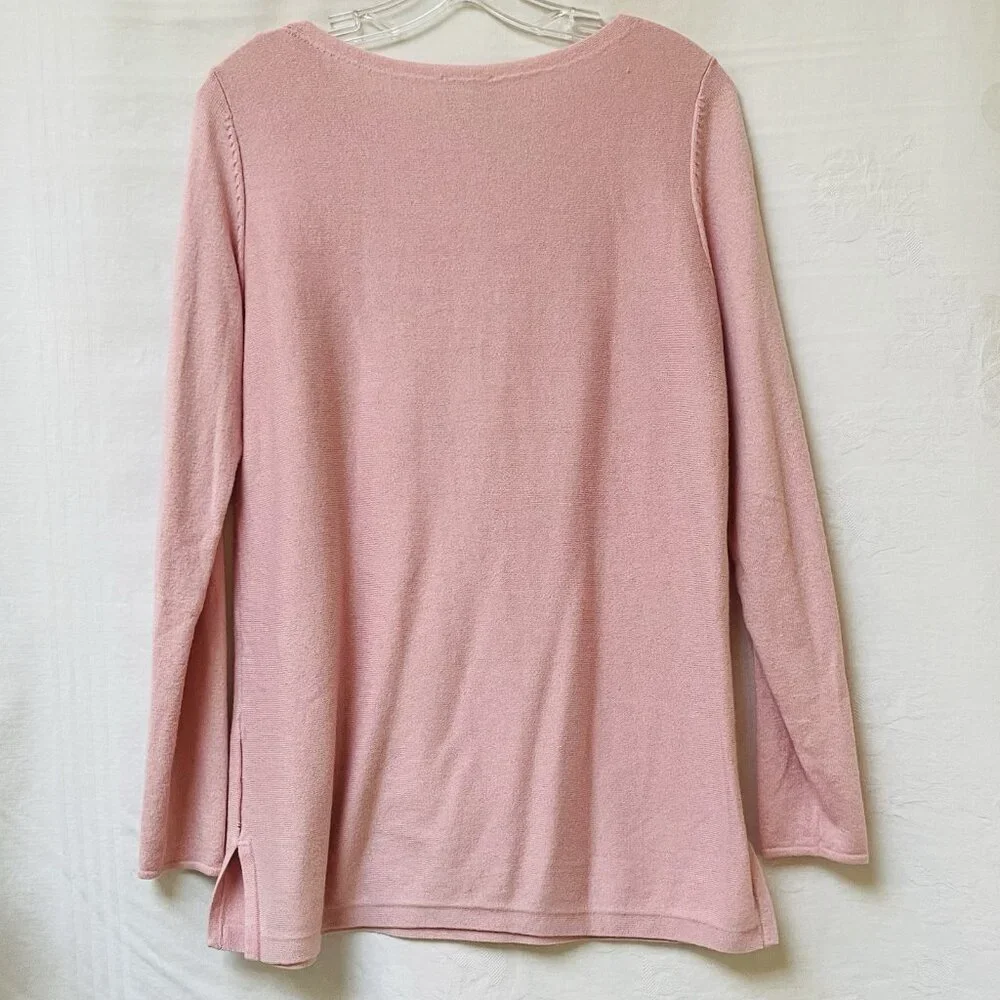 J Jill Womens XS Pink Oversized Knit Tunic Sweater Party Classic Lagenlook - Picture 3 of 9